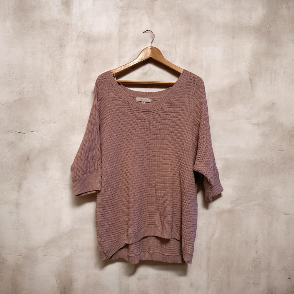 Misia Mauve Knit Tunic Detailed Buttoned Back